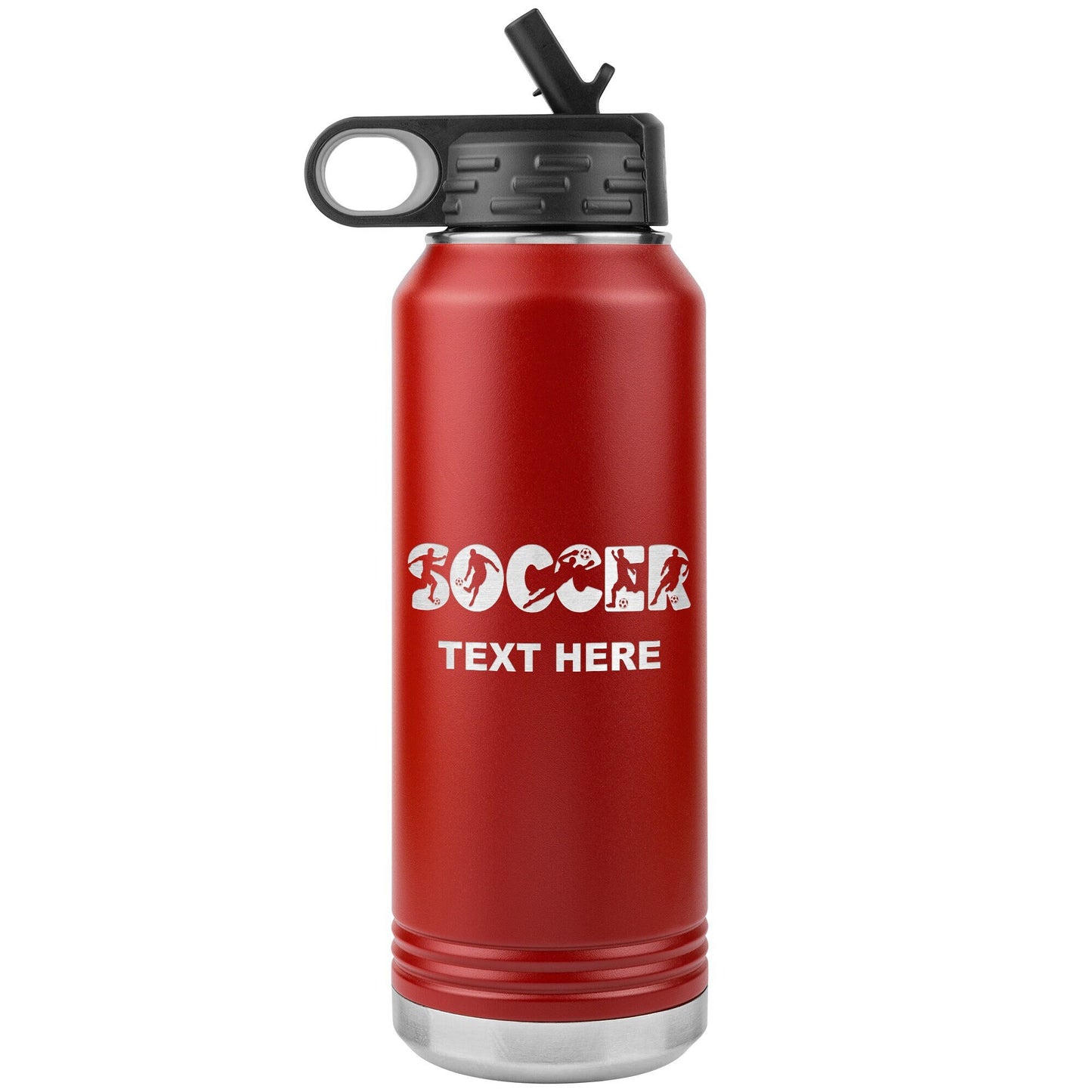 Custom Soccer Coach Water Bottle: Laser Etched Insulated Tumbler
