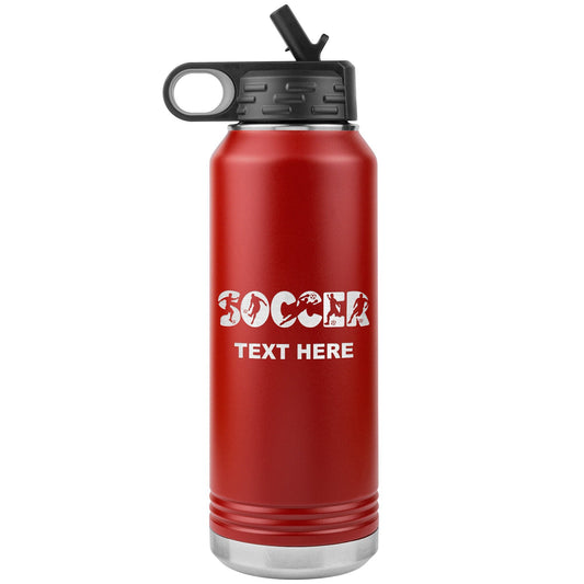 Custom Soccer Coach Water Bottle: Laser Etched Insulated Tumbler