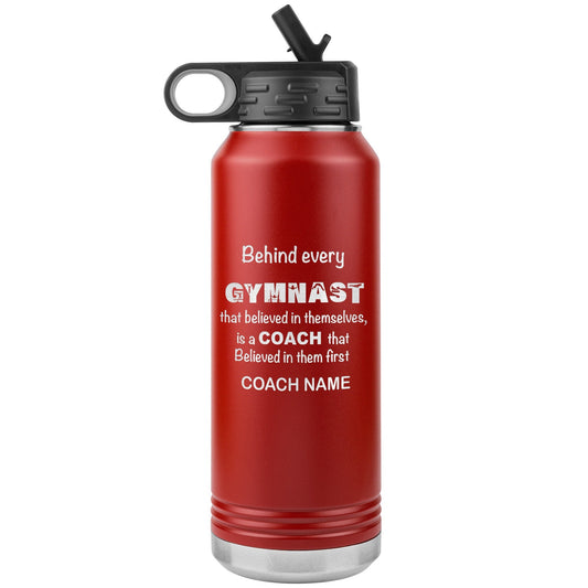 Personalized Gymnastics Water Bottle: Gymnast Gift, Stainless Steel Tumbler