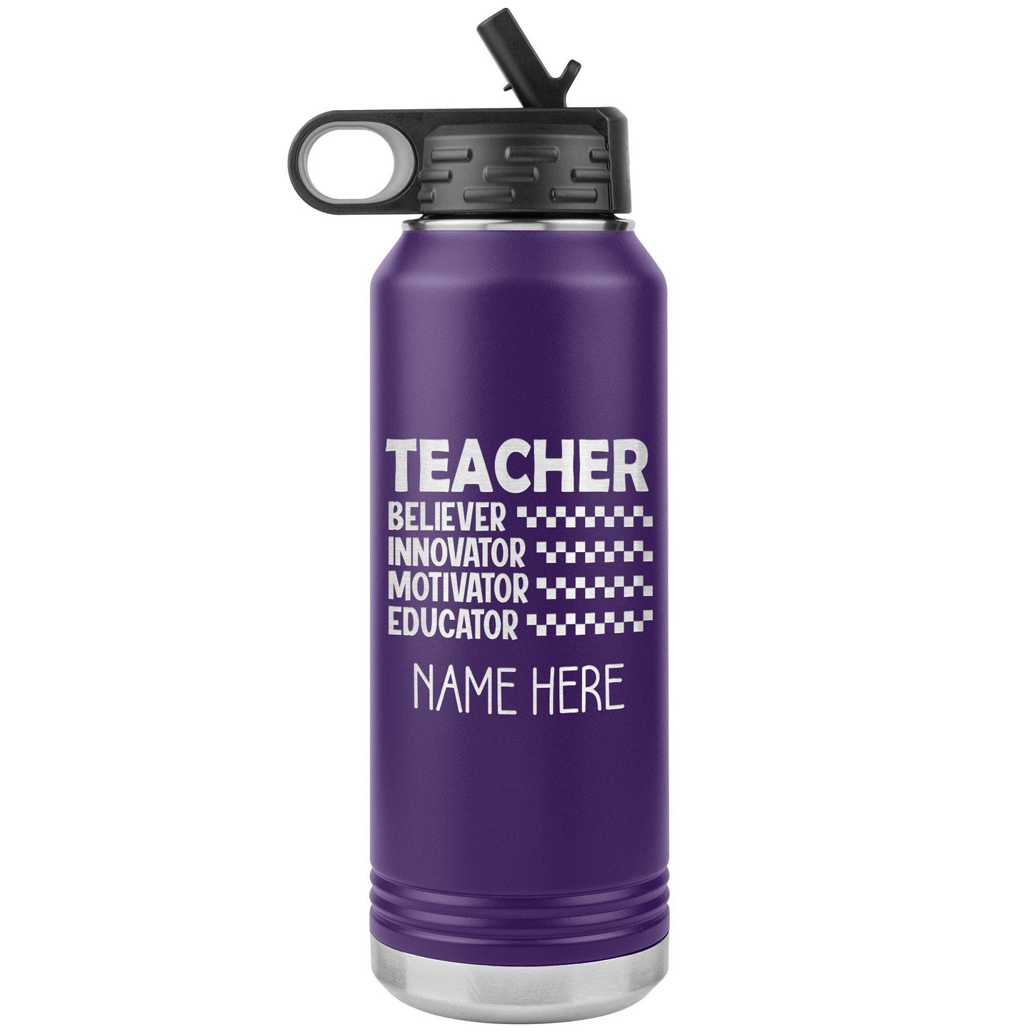 Personalized Teacher Water Bottle: Engraved Stainless Steel Tumbler