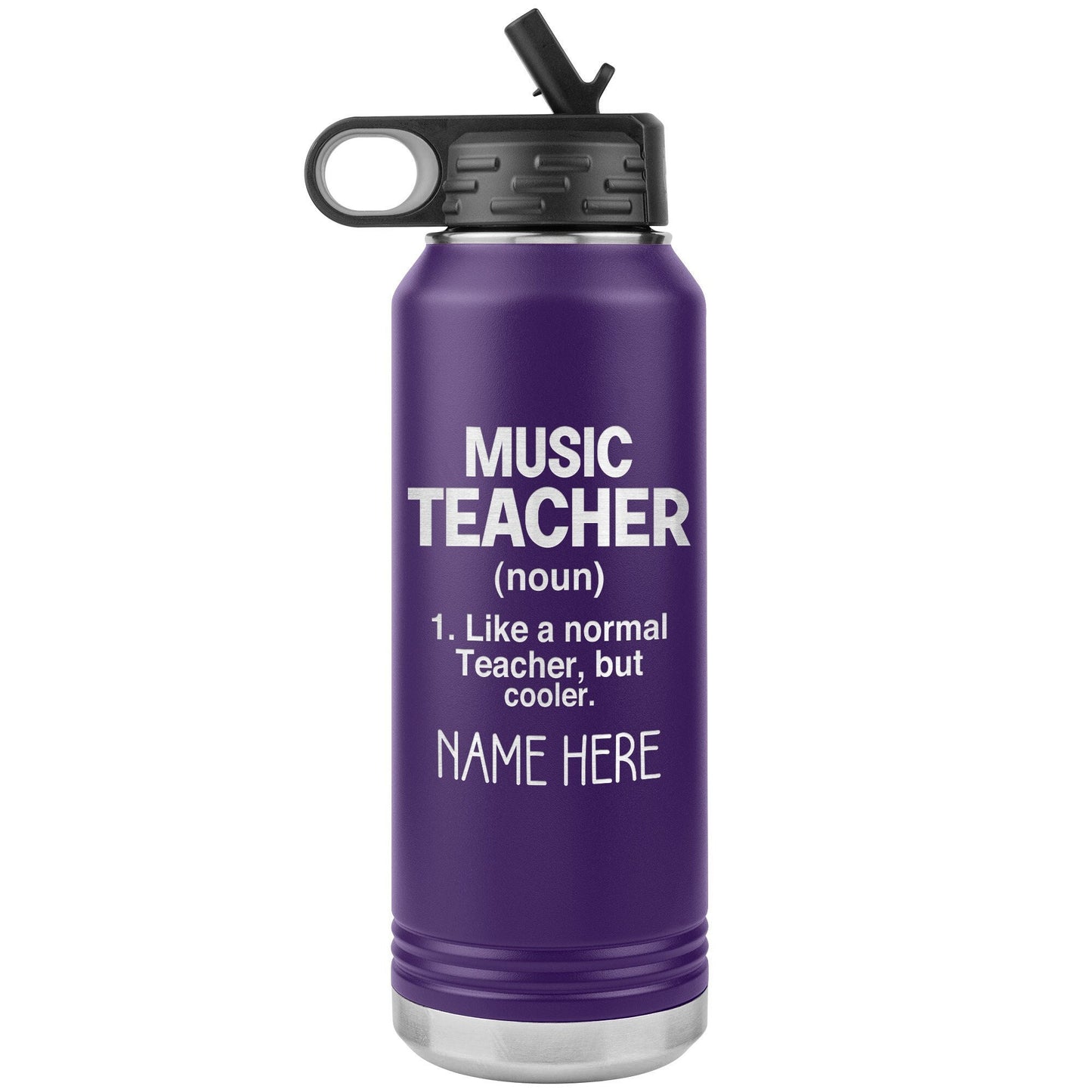 Personalized Teacher Water Bottle: Engraved Stainless Steel Travel Mug