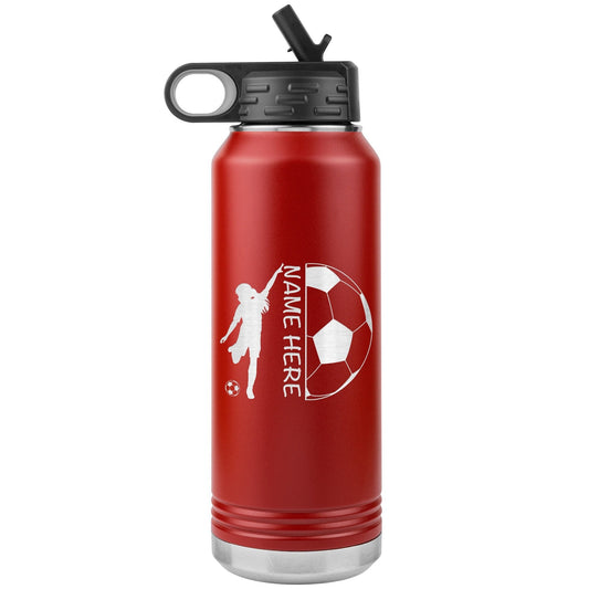 Custom Soccer Team Water Bottle: Laser Etched Insulated Tumbler