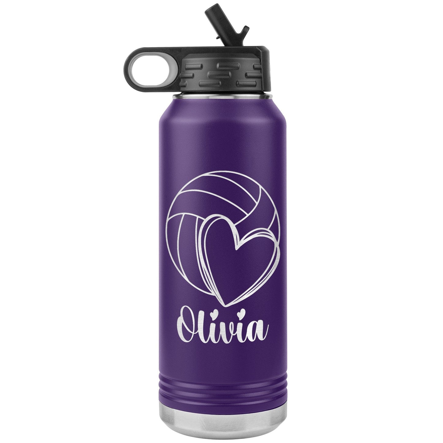 Custom volleyball Player With Name Water Bottle/Volleyball Team Gift/Volleyball Coach Water Bottle Gift/Laser Etched Gift With Name
