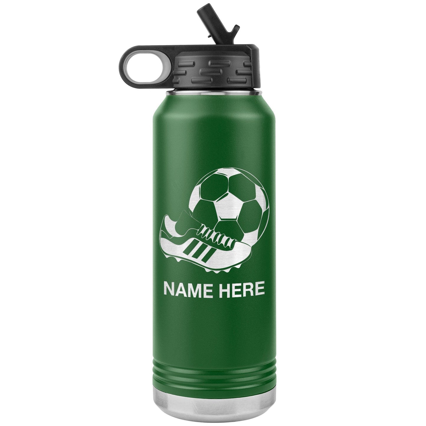 Custom Soccer Coach Water Bottle: Laser Etched Insulated Tumbler