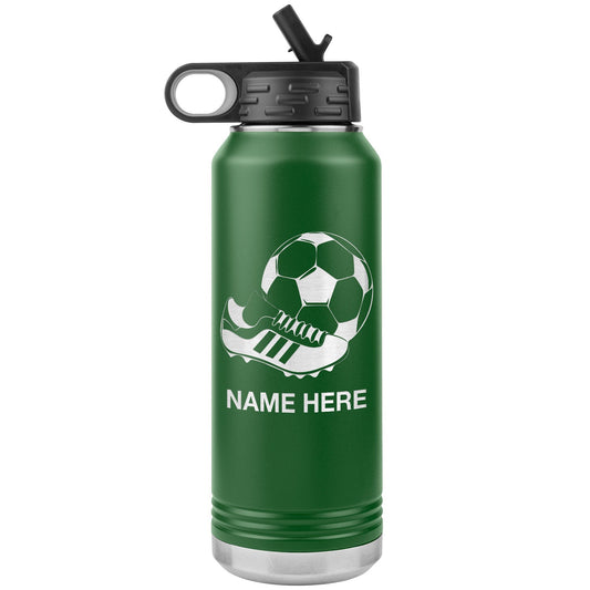 Custom Soccer Coach Water Bottle: Laser Etched Insulated Tumbler