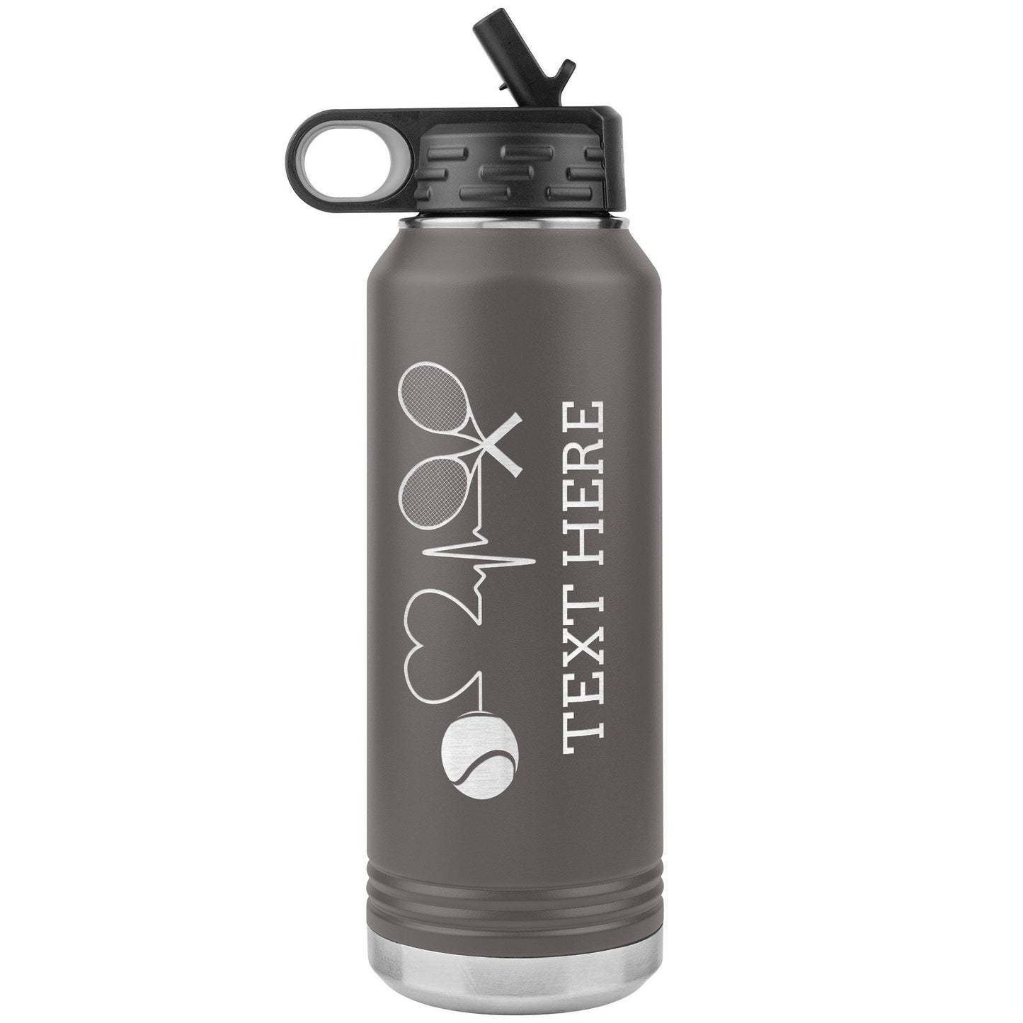 Personalized Tennis Tumbler: Engraved Stainless Steel Water Bottle