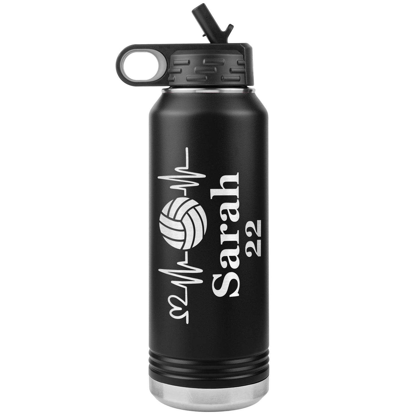 Custom Volleyball Team Water Bottle: Laser Etched Gift