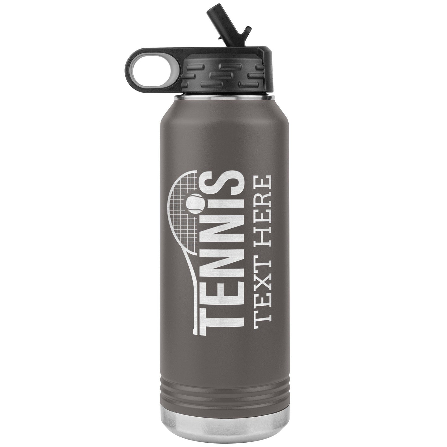 Personalized Tennis Tumbler: Engraved Stainless Steel Water Bottle