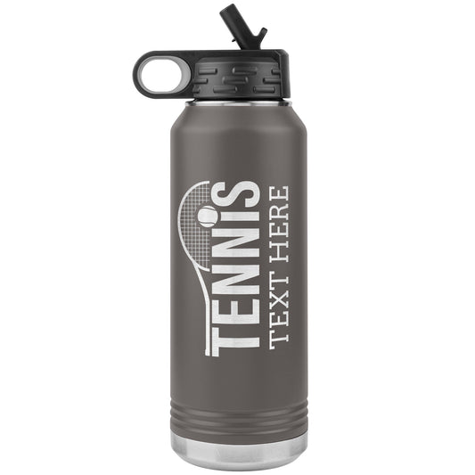 Personalized Tennis Tumbler: Engraved Stainless Steel Water Bottle