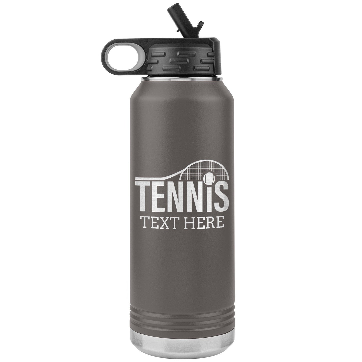 Personalized Tennis Tumbler: Engraved Stainless Steel Water Bottle