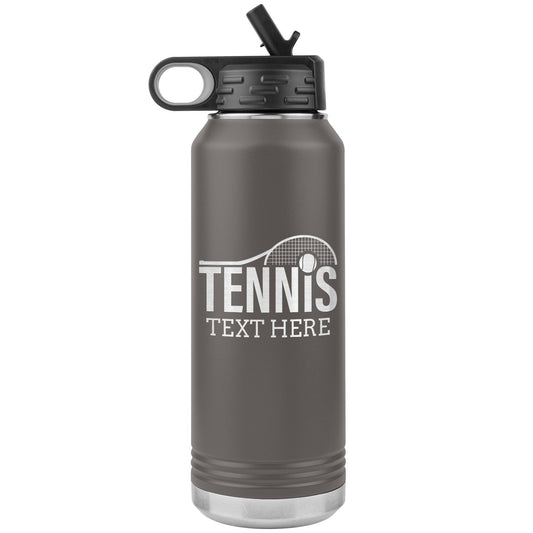 Personalized Tennis Tumbler: Engraved Stainless Steel Water Bottle