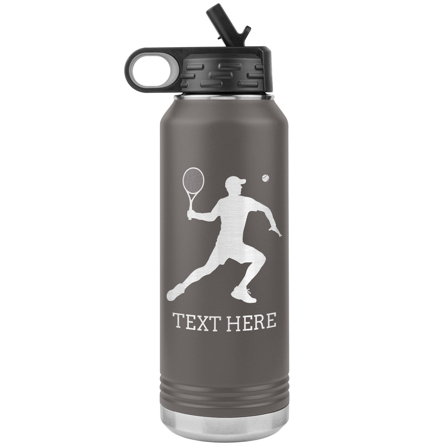 Personalized Tennis Tumbler: Engraved Stainless Steel Water Bottle