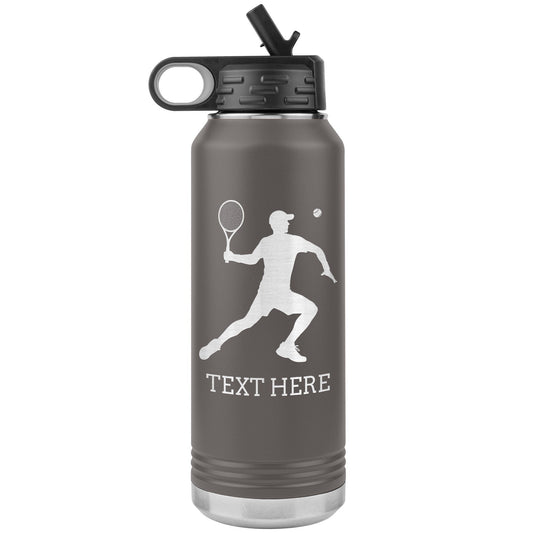 Personalized Tennis Tumbler: Engraved Stainless Steel Water Bottle