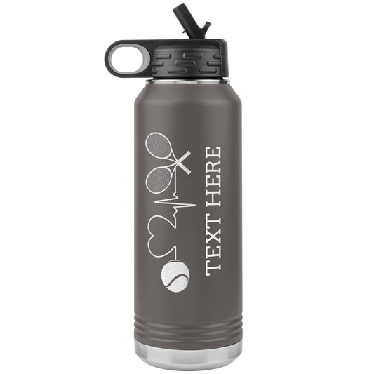 Personalized Tennis Tumbler: Engraved Stainless Steel Water Bottle
