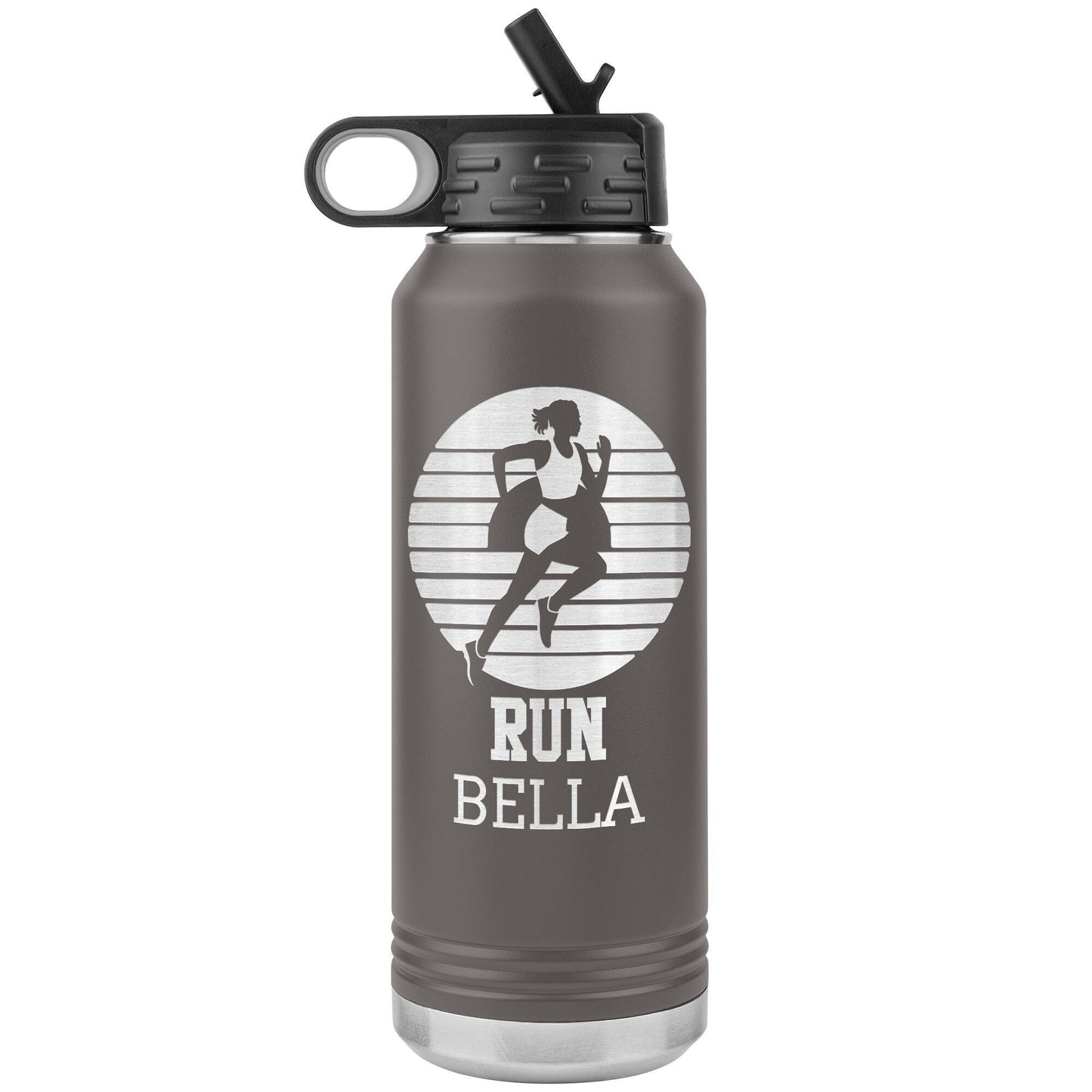 Personalized Track & Field Water Bottle|Engraved Stainless Steel Bottle|Water Bottle For Runners|Water Bottle With Flip Lid And Straw