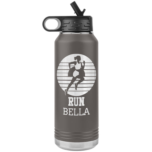Personalized Track & Field Water Bottle|Engraved Stainless Steel Bottle|Water Bottle For Runners|Water Bottle With Flip Lid And Straw