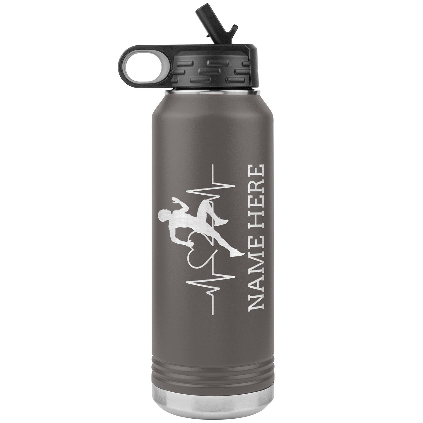 Personalized Track & Field Water Bottle|Engraved Stainless Steel Bottle|Water Bottle For Runners|Water Bottle With Flip Lid And Straw