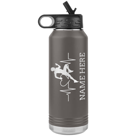 Personalized Track & Field Water Bottle|Engraved Stainless Steel Bottle|Water Bottle For Runners|Water Bottle With Flip Lid And Straw