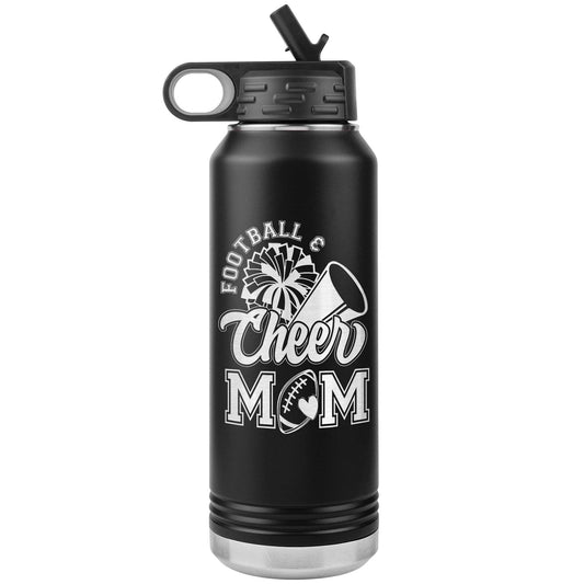 Personalized Cheerleader Water Bottle, Engraved Stainless Steel Cheer Water Bottle with Straw, Custom Etched Sports Bottle for Cheerleaders