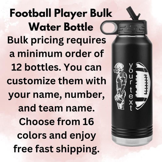 Custom Laser Etched Football Water Bottle: 32oz Tumbler