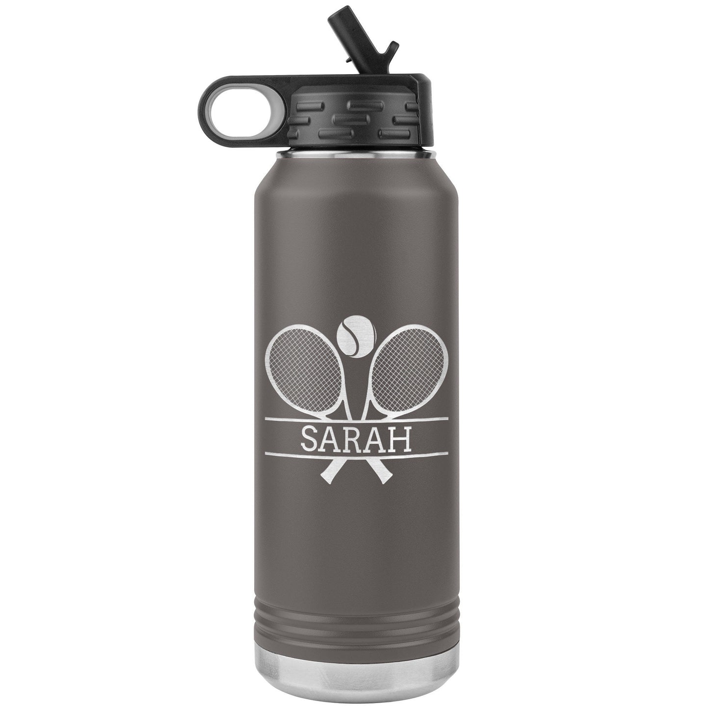Custom Laser Etched Tennis Team Water Bottle: Personalized Athlete Gift