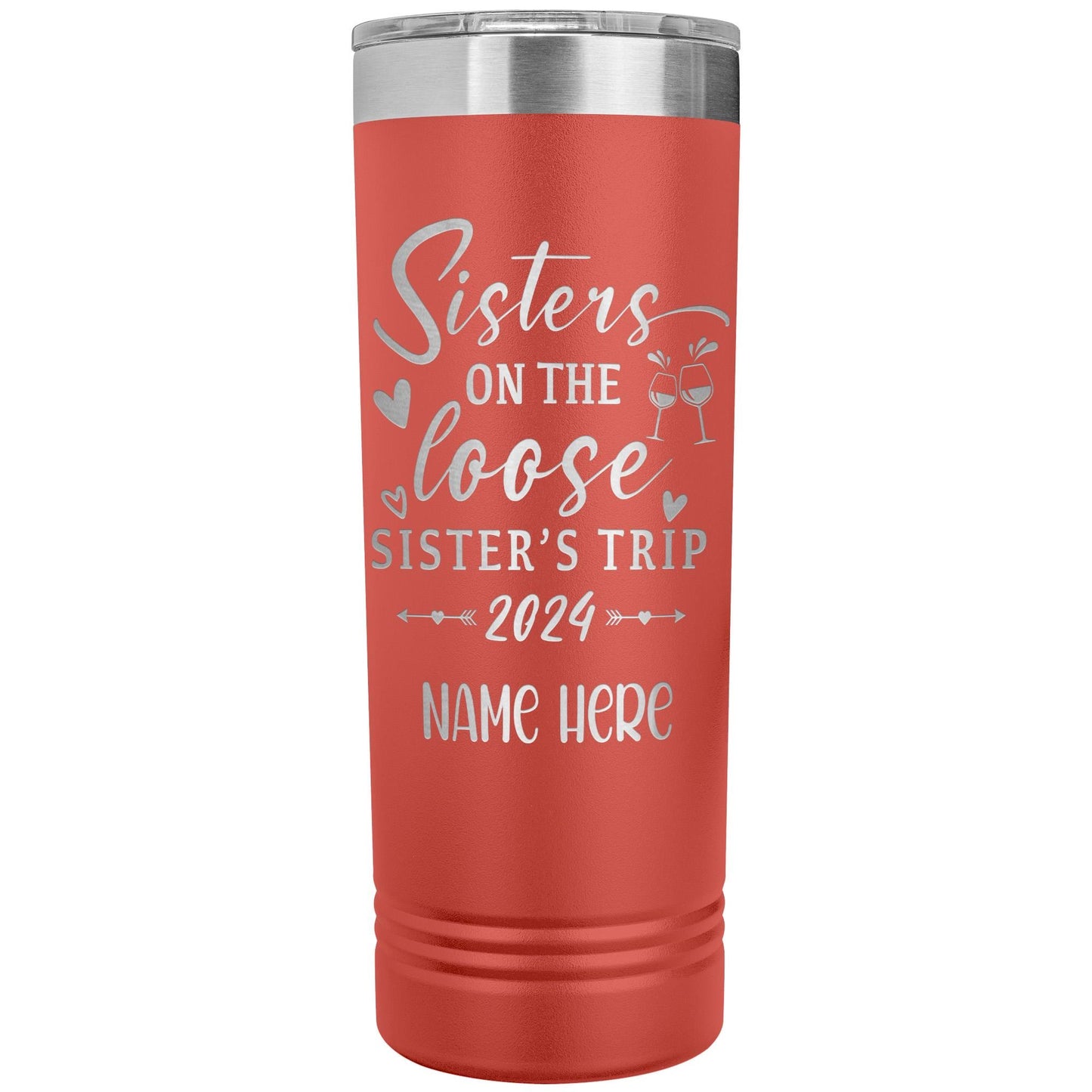Personalized Sisters Trip Tumbler: Engraved Vacation Cup