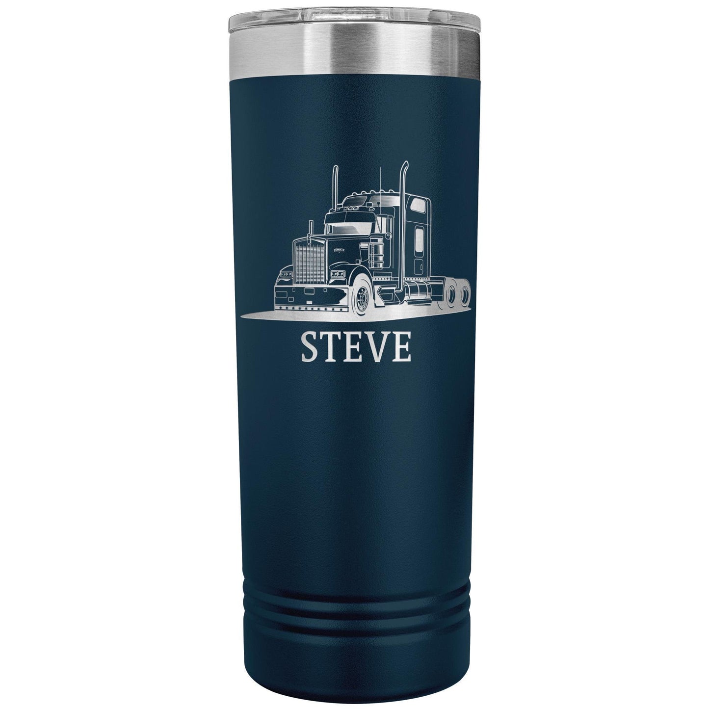 Custom Kenworth W900 Trucker Tumbler: Engraved Stainless Steel Mug