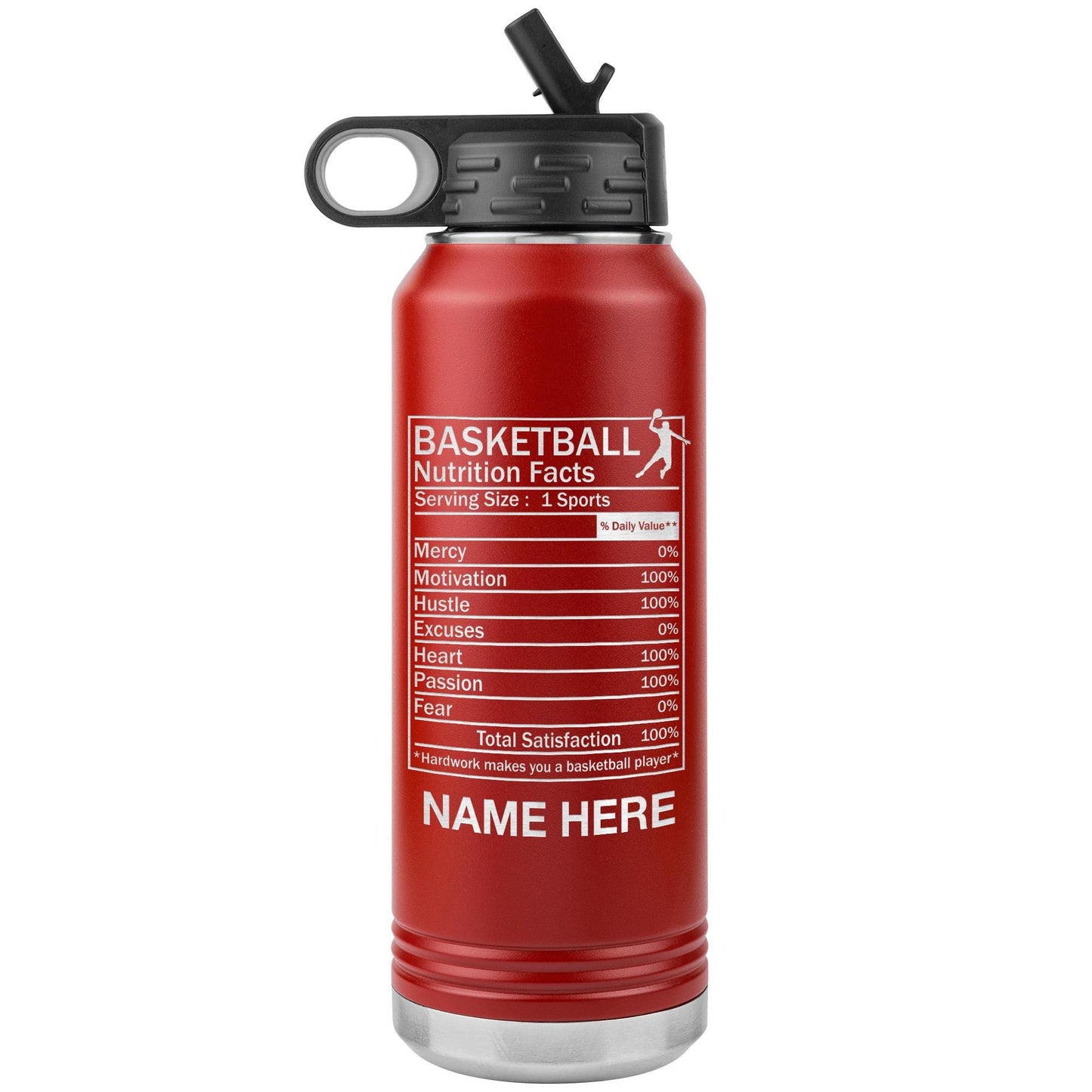 Personalized Basketball Coach Water Bottle | Laser Etched 32oz Insulated Tumbler | Custom Name Gift for Coaches & Team Members