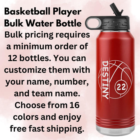 Custom Basketball Player Water Bottle: Laser Etched Insulated Tumbler