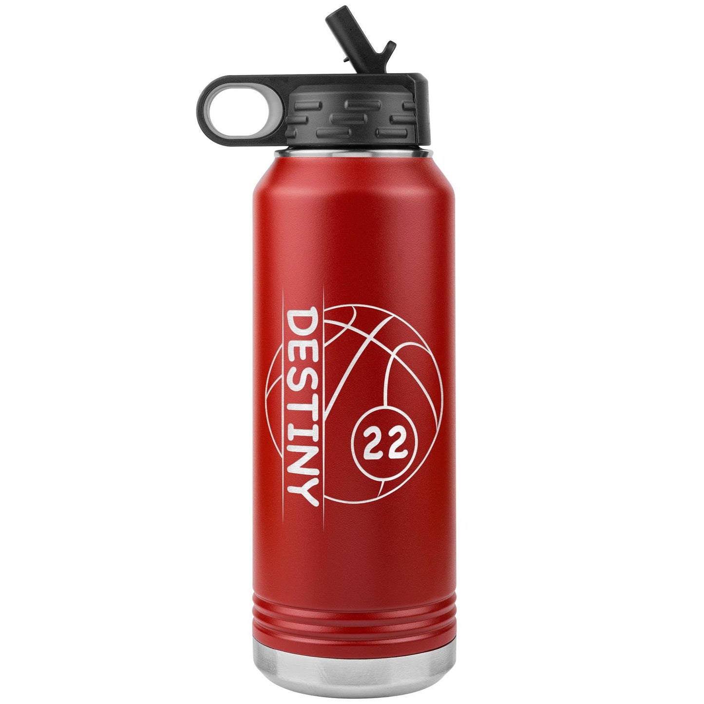 Custom Basketball Player Water Bottle: Laser Etched Insulated Tumbler
