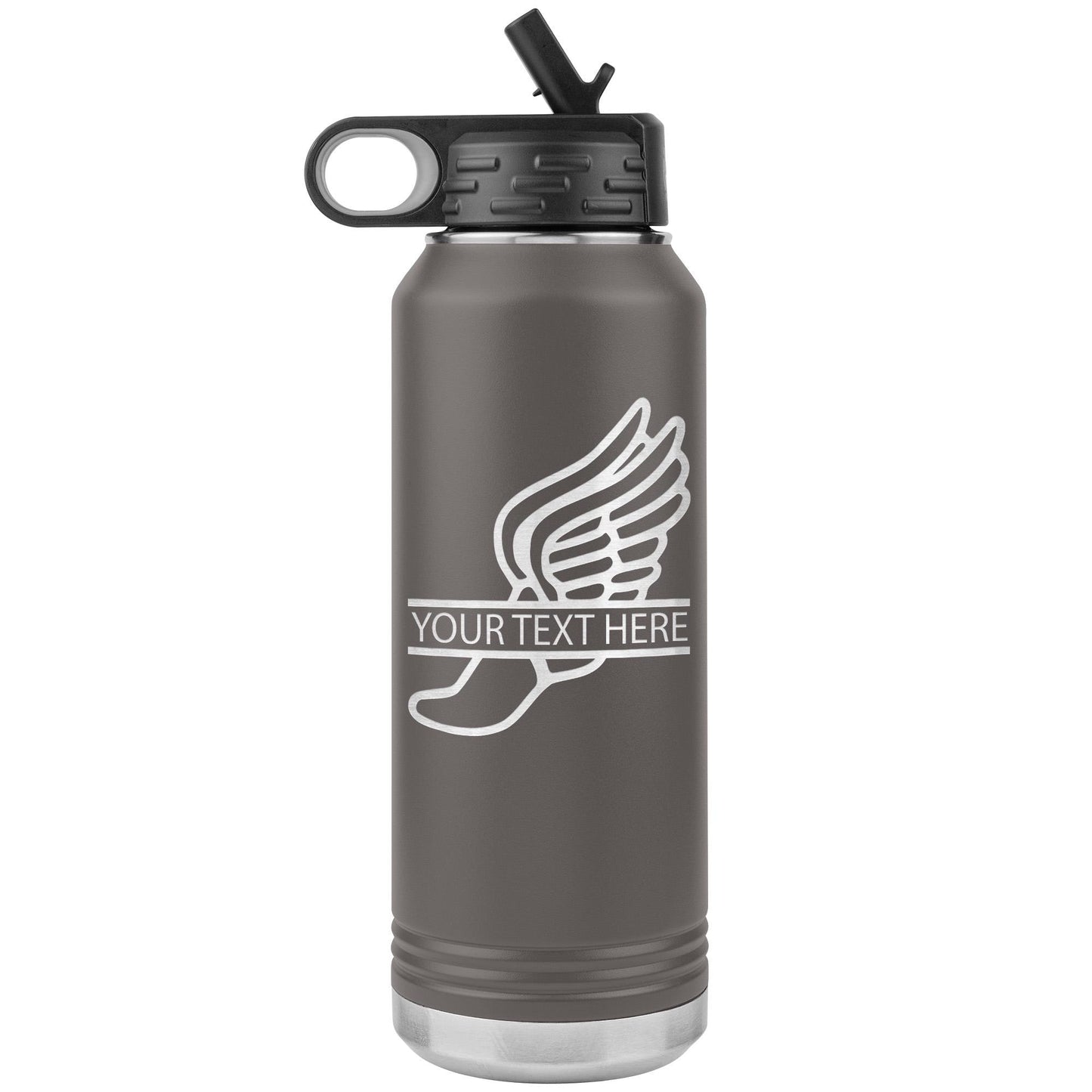 Personalized Track & Field Water Bottle|Engraved Stainless Steel Bottle|Water Bottle For Runners|Water Bottle With Flip Lid And Straw