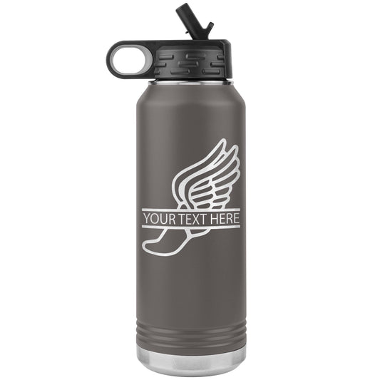 Personalized Track & Field Water Bottle|Engraved Stainless Steel Bottle|Water Bottle For Runners|Water Bottle With Flip Lid And Straw