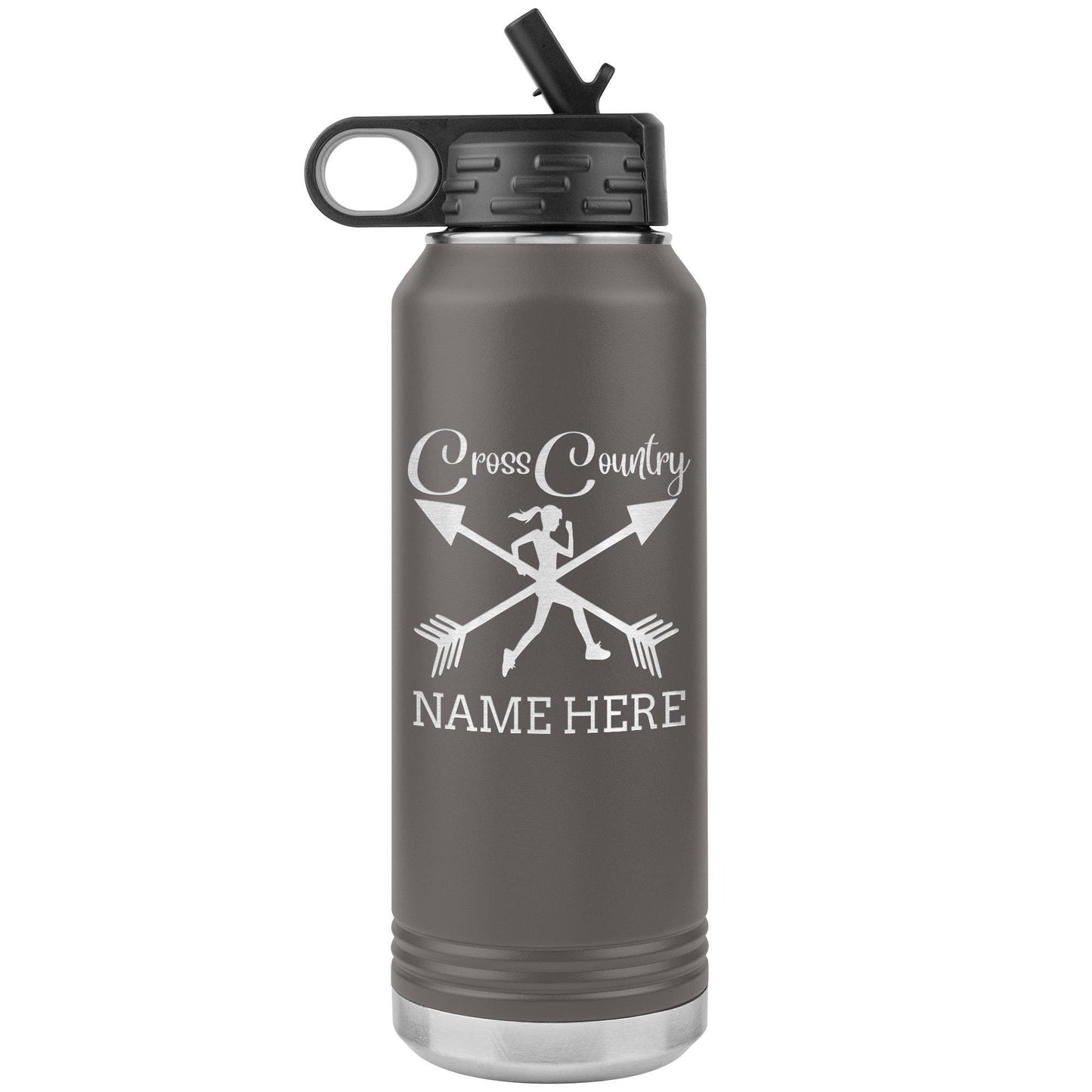 Personalized Track & Field Water Bottle|Engraved Stainless Steel Bottle|Water Bottle For Runners|Water Bottle With Flip Lid And Straw