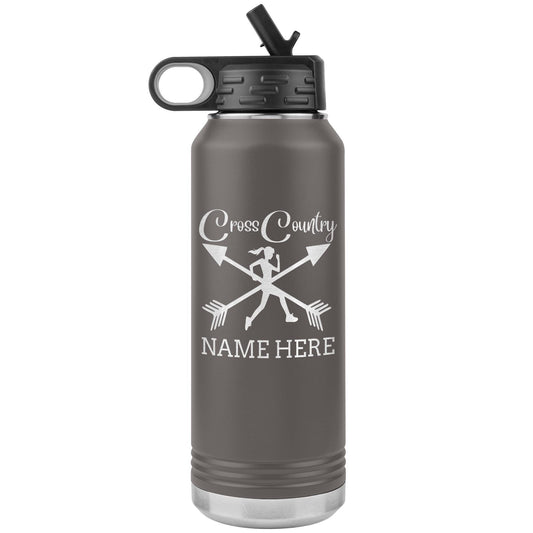 Personalized Track & Field Water Bottle|Engraved Stainless Steel Bottle|Water Bottle For Runners|Water Bottle With Flip Lid And Straw