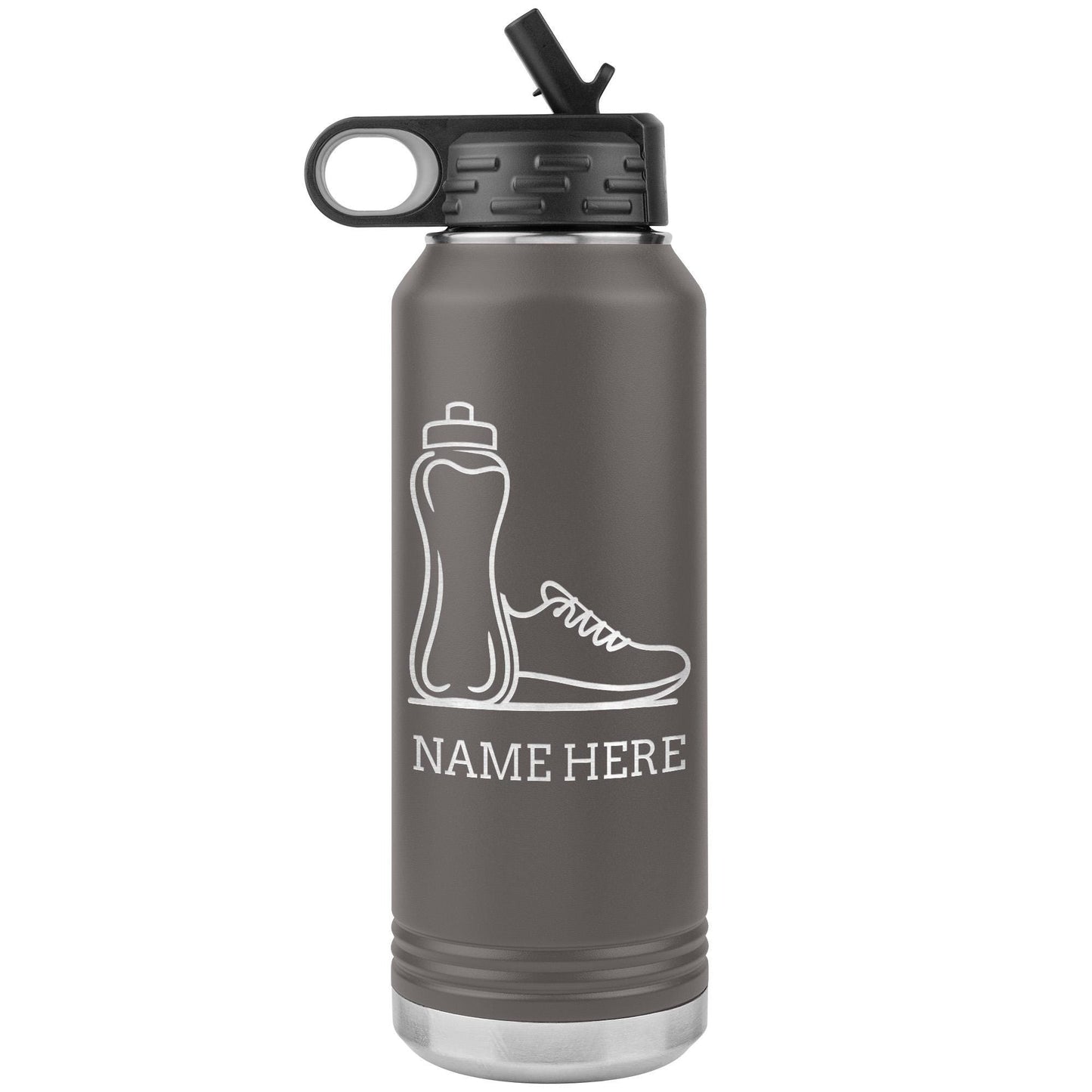 Personalized Runner Water Bottle: Engraved Stainless Steel, 32oz