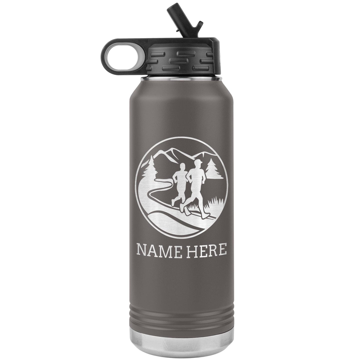 Personalized Track & Field Water Bottle|Engraved Stainless Steel Bottle|Water Bottle For Runners|Water Bottle With Flip Lid And Straw