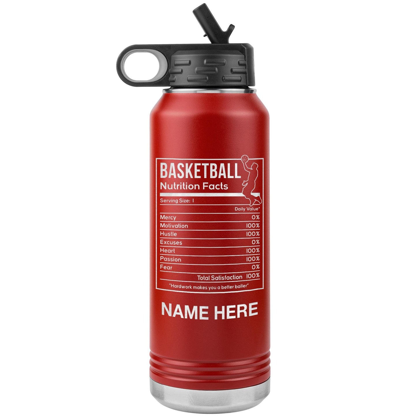 Personalized Basketball Coach Water Bottle | Laser Etched 32oz Insulated Tumbler | Custom Name Gift for Coaches & Team Members