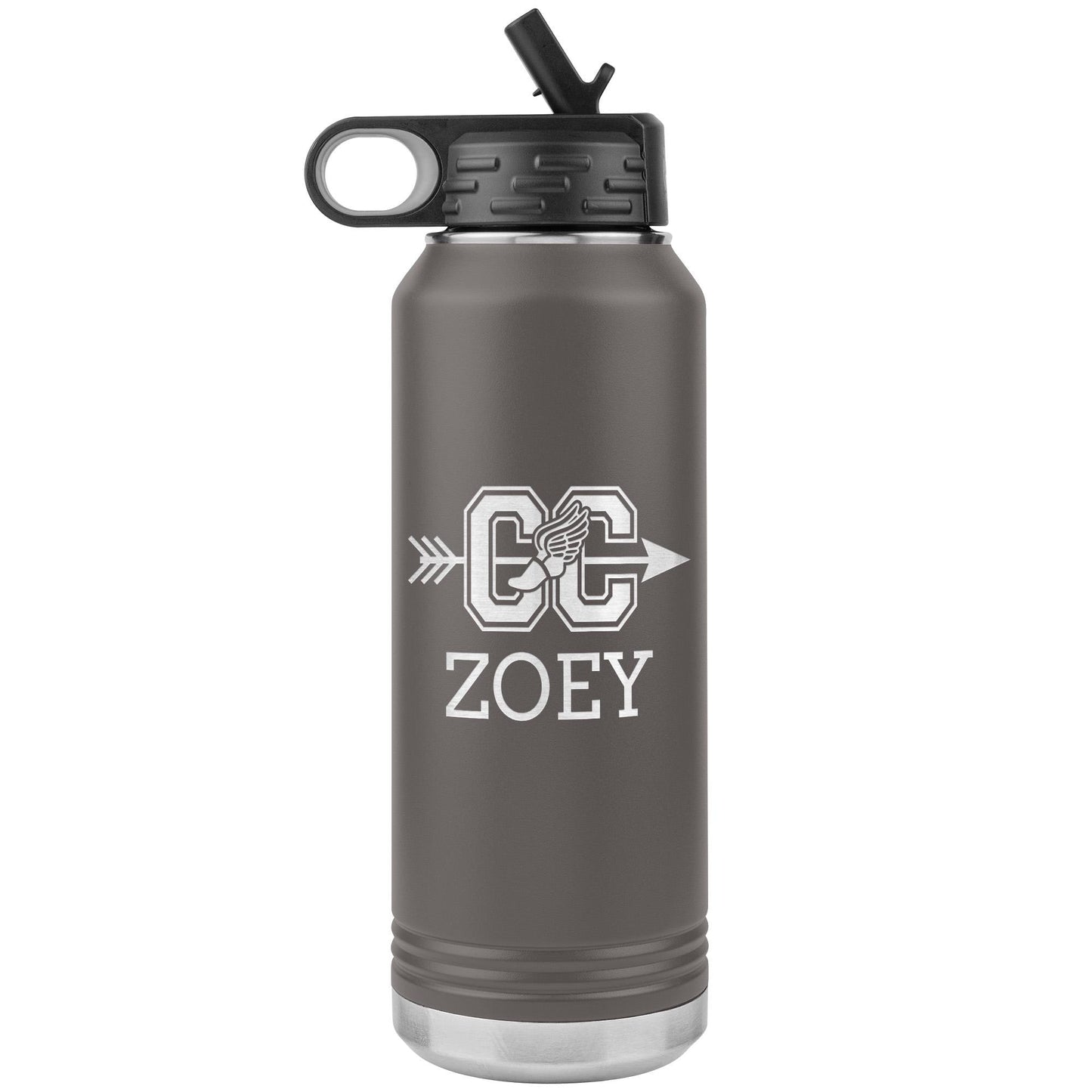 Personalized Track & Field Water Bottle|Engraved Stainless Steel Bottle|Water Bottle For Runners|Water Bottle With Flip Lid And Straw