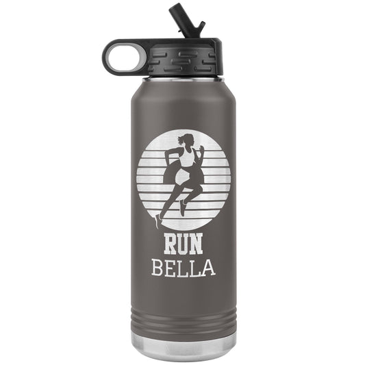 Personalized Track & Field Water Bottle|Engraved Stainless Steel Bottle|Water Bottle For Runners|Water Bottle With Flip Lid And Straw