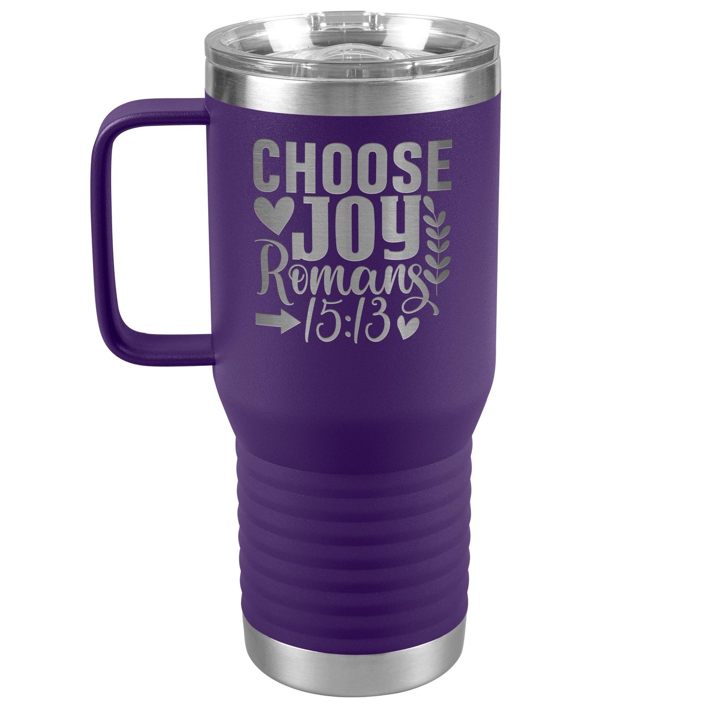 Choose Joy Romans 15:13 Tumbler - Laser Etched Scripture Coffee Mug