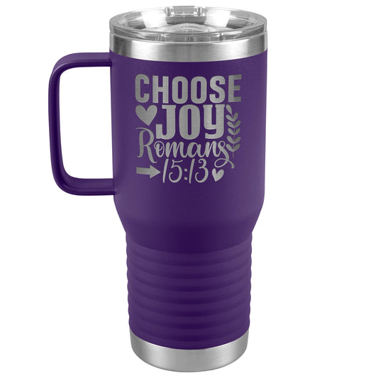Choose Joy Romans 15:13 Tumbler - Laser Etched Scripture Coffee Mug
