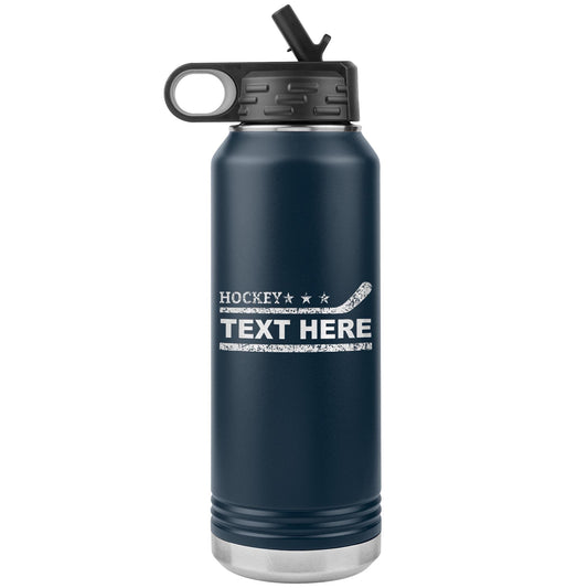 Custom Hockey Player Water Bottle: Laser Etched Insulated Tumbler