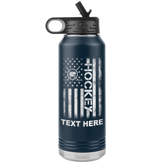 Custom Hockey Player Insulated Water Bottle: Laser Etched 32oz Tumbler