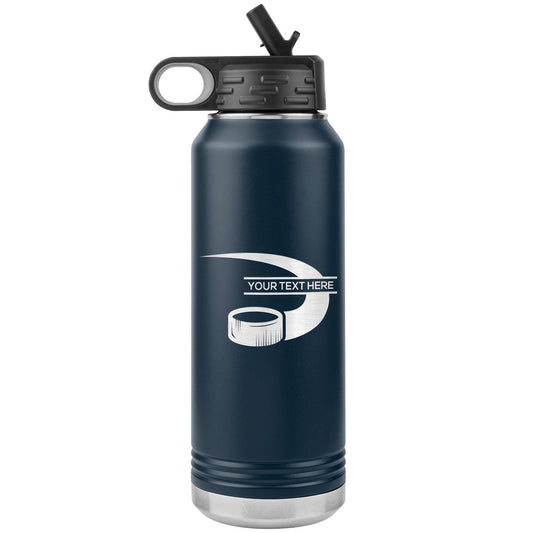 Custom Hockey Player Water Bottle: Laser Etched Insulated Tumbler