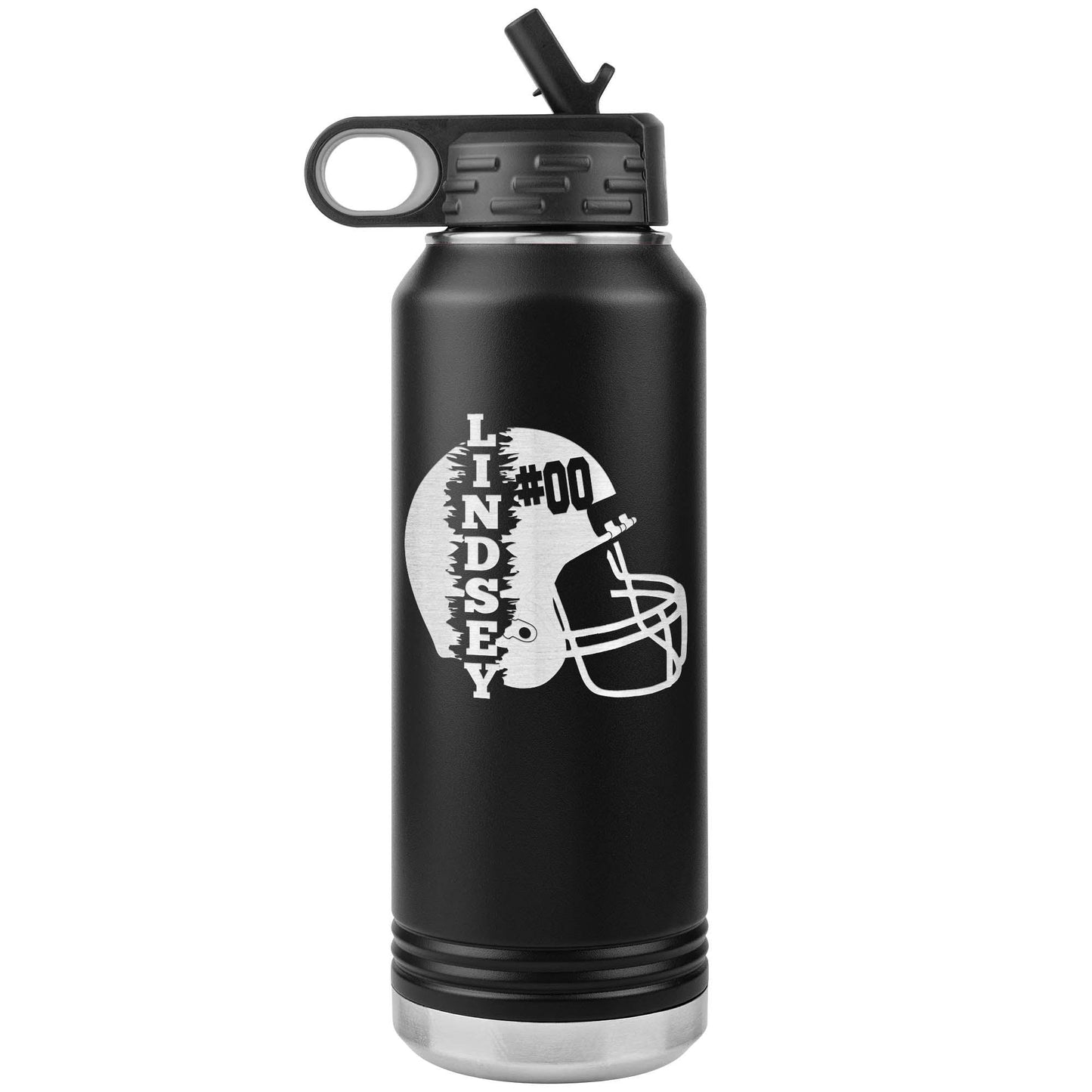 Custom Football Player and Coach Water Bottle - Laser Etched Tumbler for Coaches & Players - Personalized Team Gift - Perfect Athlete Gift