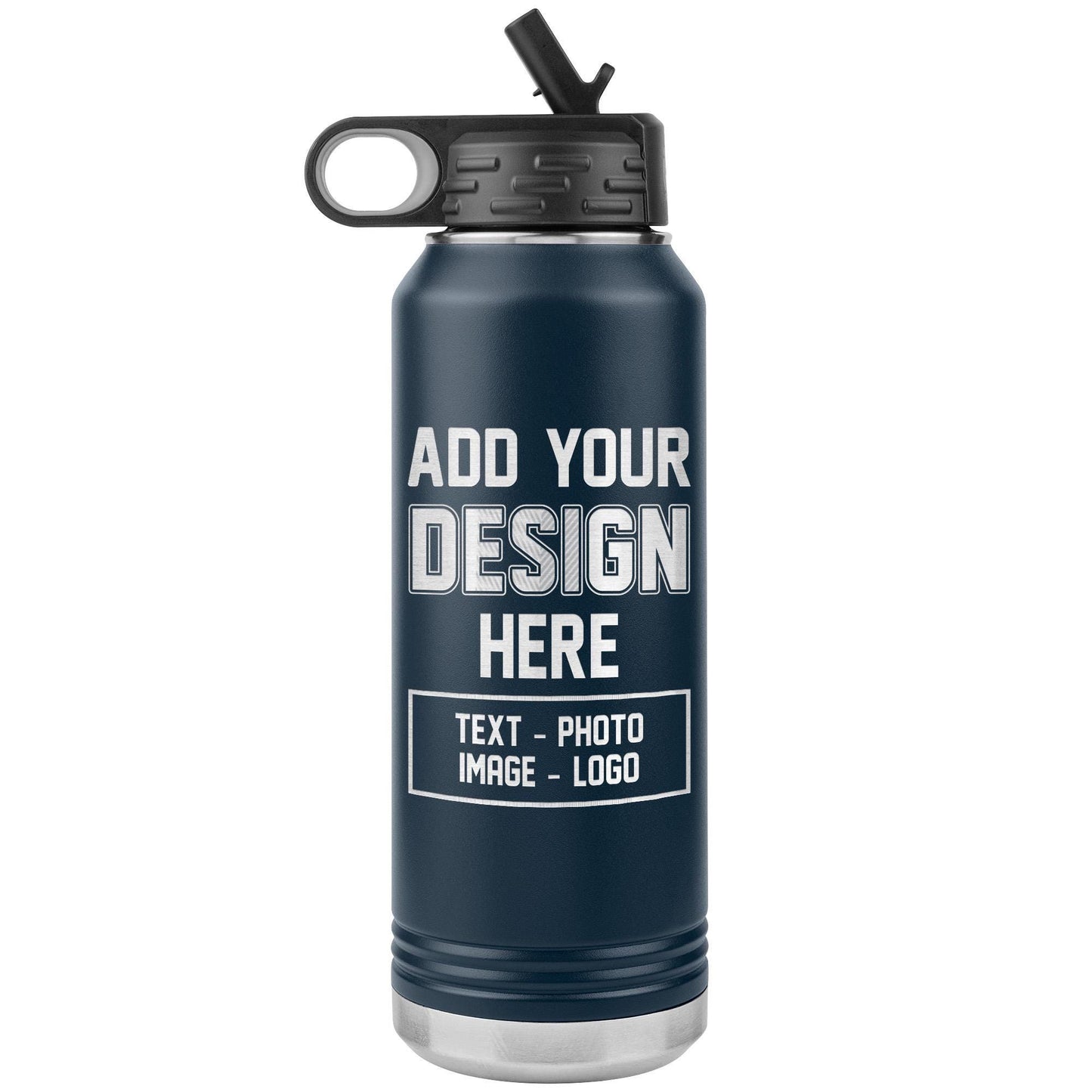 Custom Engraved Water Bottle: 32oz Stainless Steel Tumbler with Straw