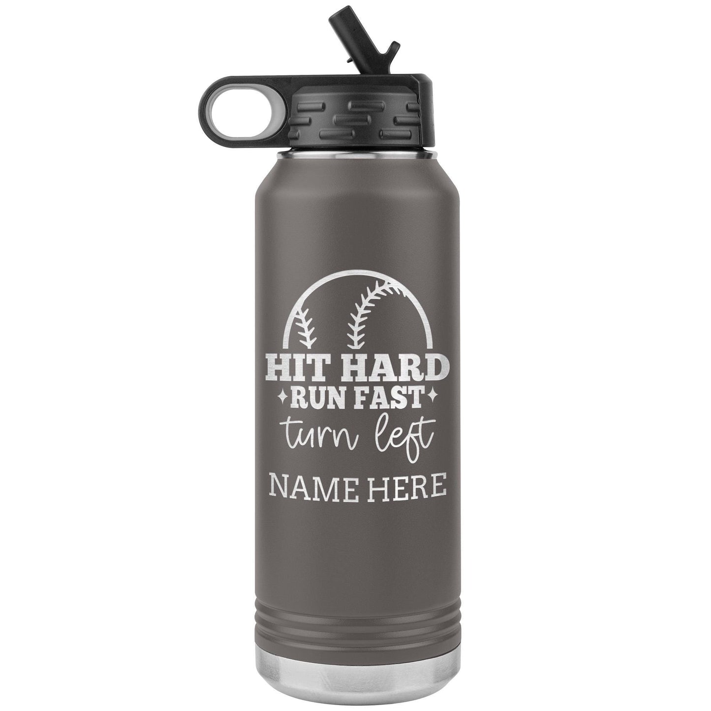 Custom Baseball Player Water Bottle: Laser Etched Insulated Tumbler