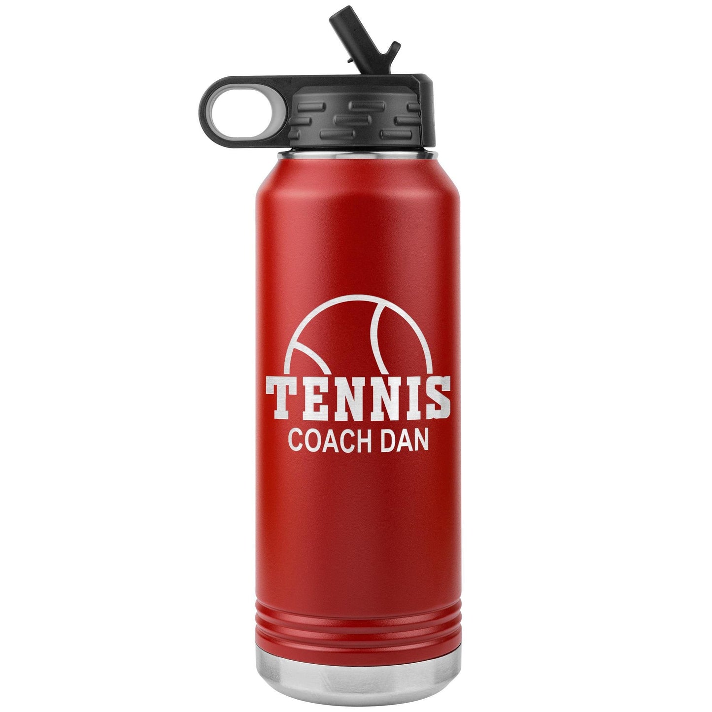Personalized Tennis Tumbler: Engraved Stainless Steel Water Bottle