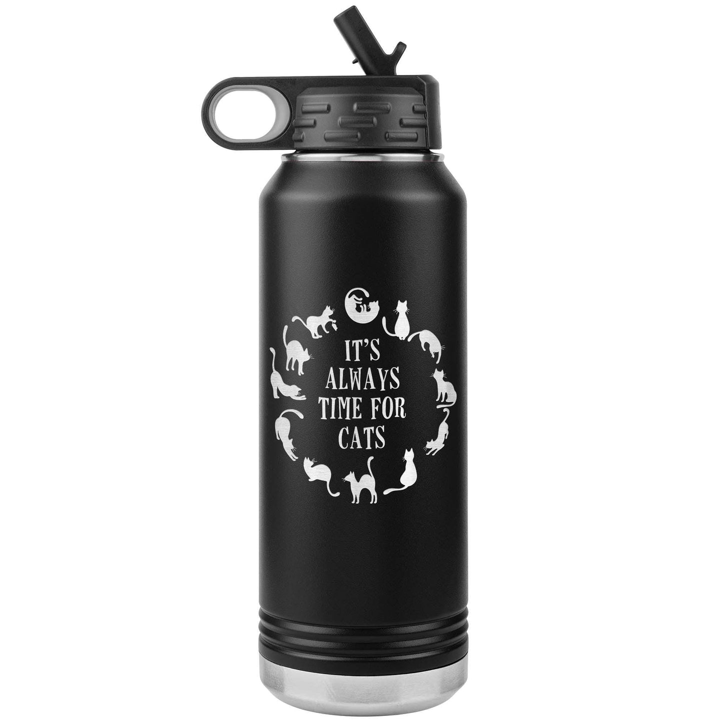 Funny Cat Dad Tumbler: Laser Engraved Stainless Steel Water Bottle