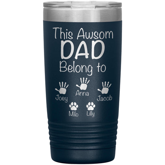 Personalized Dad Coffee Tumbler: Laser Etched Insulated Gift